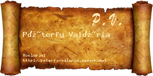 Péterfy Valéria névjegykártya