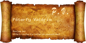 Péterfy Valéria névjegykártya