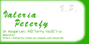 valeria peterfy business card